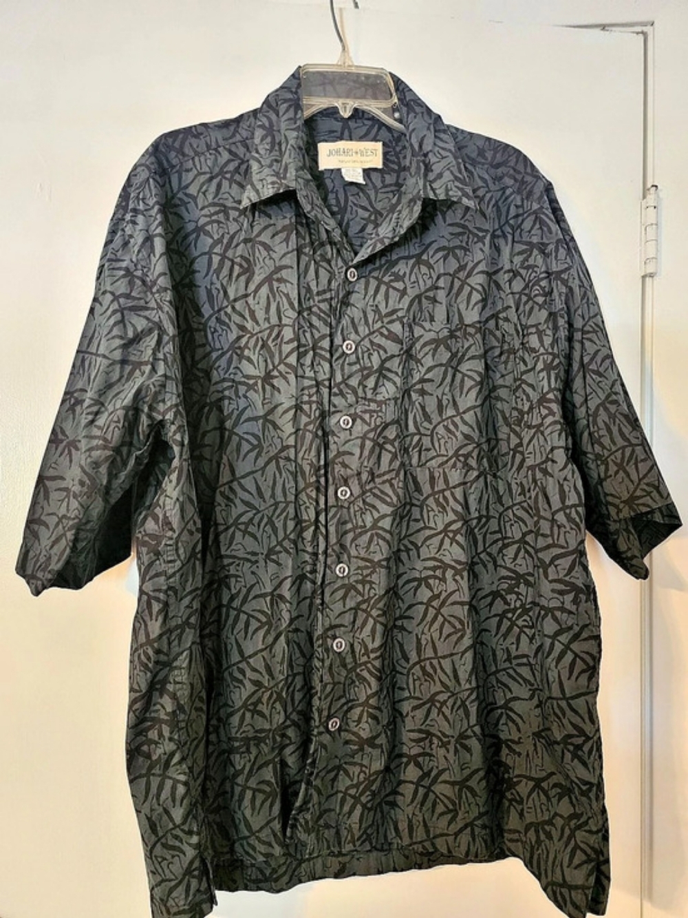 Johari West Night Life Hawaiian Shirt Black & Green 3XL